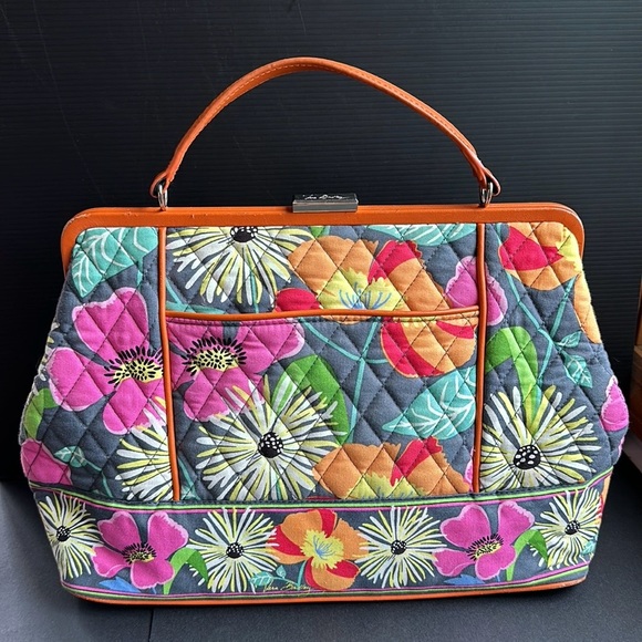 Vera Bradley BARBARA FRAME BAG Jazzy Blooms Multicolored Flowers Retired Print - Picture 12 of 12